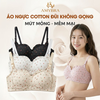 Combo Áo Ngực Cotton Đũi Không Gọng - Set Áo Lót Nữ Đệm Mút Mỏng Cài Sau Mặc Nhẹ AMYBRA A739