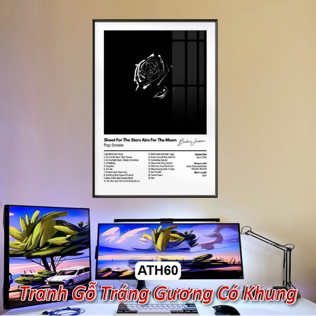 (Part 3) Tổng Hợp Poster Album Âm Nhạc Quốc Tế Nổi Tiếng Tráng Gương Khung Composite Decor Treo Tường