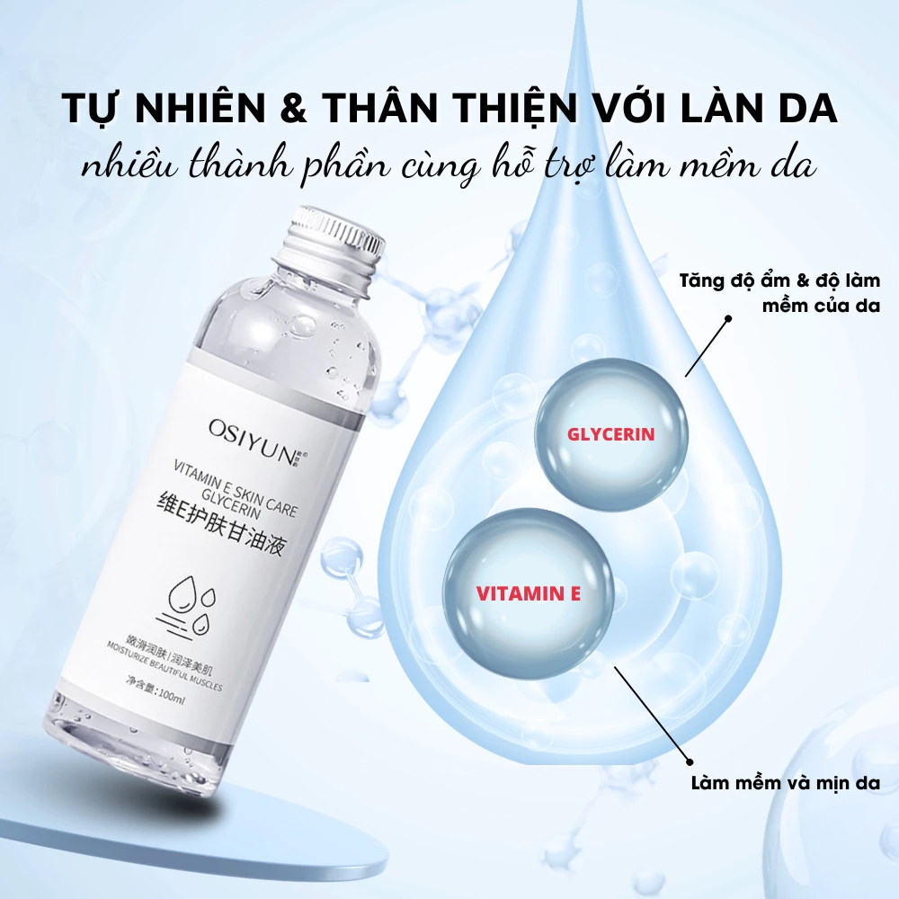 Nước Hoa Hồng Vitamin E & Glycerin 100ml – Dưỡng Ẩm, Cân Bằng Da, Làm Dịu Da Sau Nắng