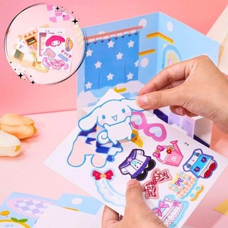 Bộ 12H Đồ Chơi Thủ Công Tương Tác Hình Dán Với Hoạt Động Kuromi Melody - Công Chúa Dễ Thương Dành Cho Bé