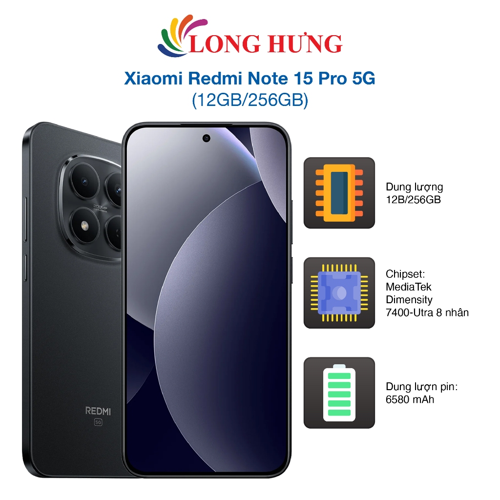 Điện thoại Xiaomi Redmi Note 15 Pro 5G (12GB/256GB) - Hàng chính hãng | BigBuy360 - bigbuy360.vn