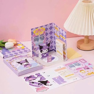 Bộ 12H Đồ Chơi Thủ Công Tương Tác Hình Dán Với Hoạt Động Kuromi Melody - Công Chúa Dễ Thương Dành Cho Bé