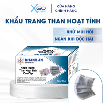 Khẩu trang y tế than hoạt tính Khánh An 4 lớp cao cấp chống nắng chống bụi người lớn KATHTO3