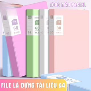 File Lá A4 Pastel Nhiều Màu – Bìa Nhựa Đựng Tài Liệu, Túi Đựng Giấy A4 Dẻo Dai, Chống Nước