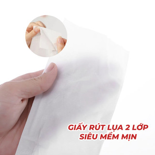 Combo Sốc Giấy ăn Silkwell rút lụa 280 tờ Hàng chính hãng, khăn giấy 2 lớp siêu dai, siêu mềm mịn