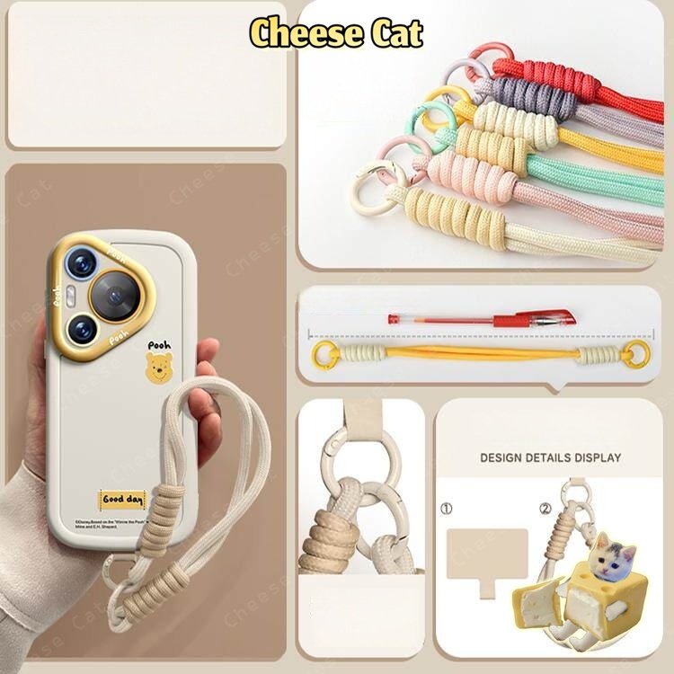 cam/hồng Dây buộc điện thoại di động dây dệt ngắn dây đeo cổ tay máy ảnh móc khóa dây đeo cổ tay mặt dây chuyề