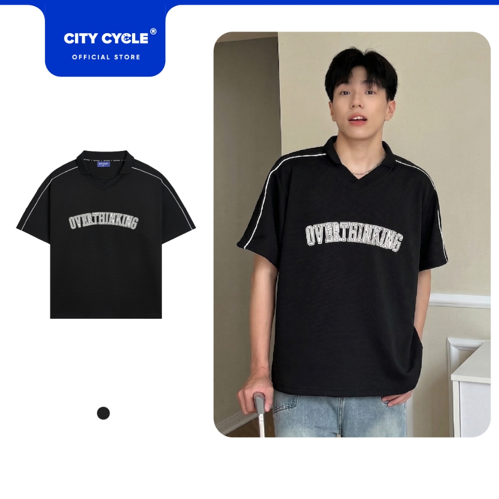 Áo thun polo nam nữ phông có cổ boxy Local Brand Chính Hãng City Cycle Áo Polo Overthinking