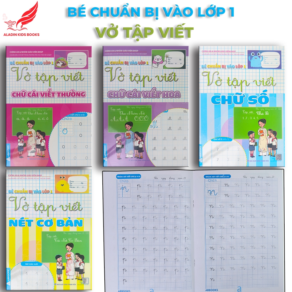 Sách - Bé Chuẩn Bị Vào Lớp 1 -Vở Tập Viết- Mua Lẻ Từng Quyển Hoặc Trọn Bộ 4 Quyển