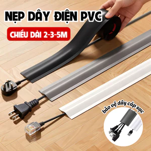 Nẹp Dây Điện Nhựa PVC Dán Sàn Tường, Che Dây Điện Chống Vấp Ngã, Bảo Vệ Dây Cáp Gọn Gàng An Toàn