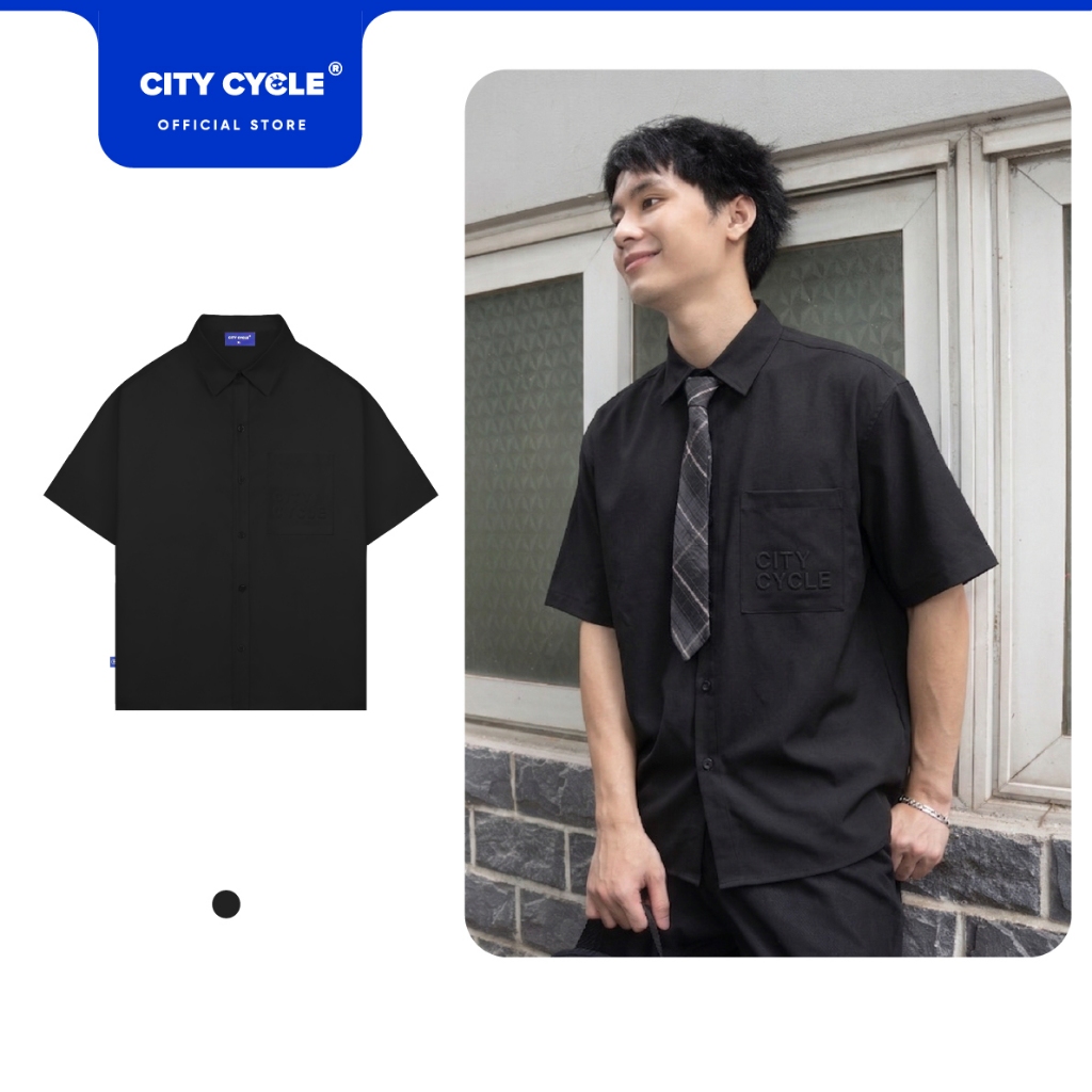 Áo sơ mi ngắn tay boxy basic nam nữ Local Brand Chính Hãng City Cycle Áo sơ mi Comfy