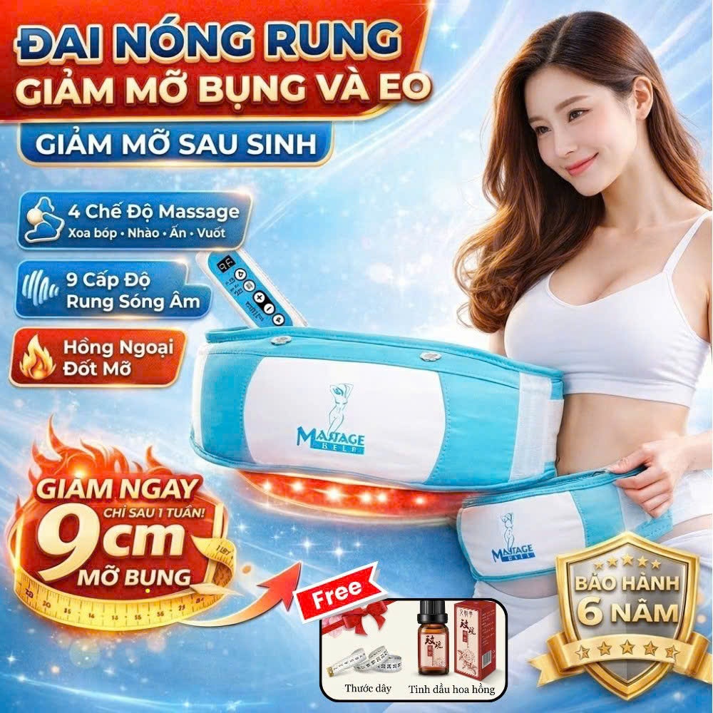Máy Rung Giảm Mỡ Bụng Tại Nhà, Máy Massage Bụng Đốt Mỡ Hiệu Quả Nhanh Cải Thiện Vòng Eo Sau Sinh Đẻ