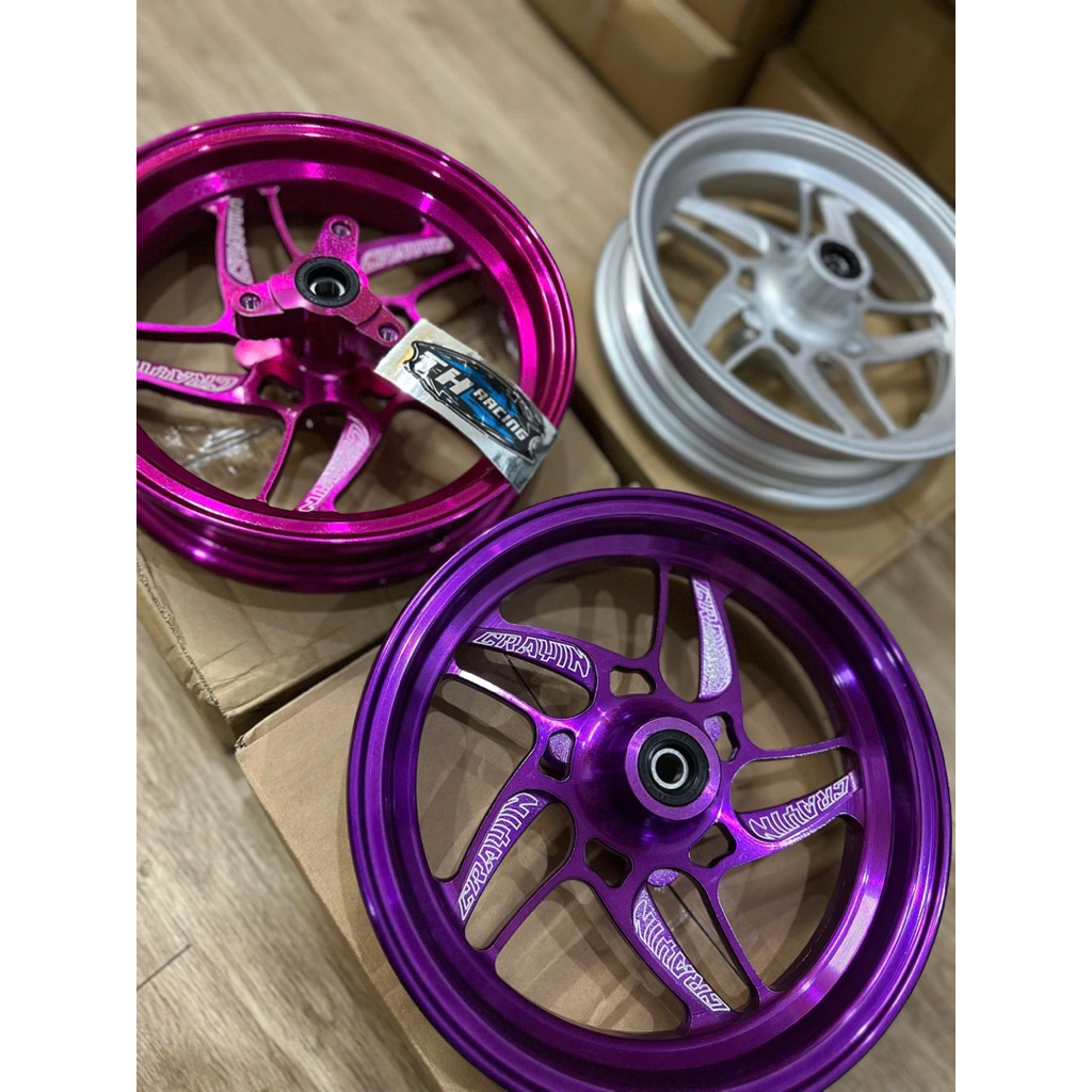 Mâm 5 chấu vành 10 xe điện phủ bóng bao nét