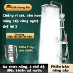 Sen Cây, Bộ Vòi Sen Tắm Đứng Nóng Lạnh Dáng  Hình tròn Vuông Củ Đồng Mạ Crom/Niken Cao Cấp, mũi tắm có 4 chức — ảnh 4
