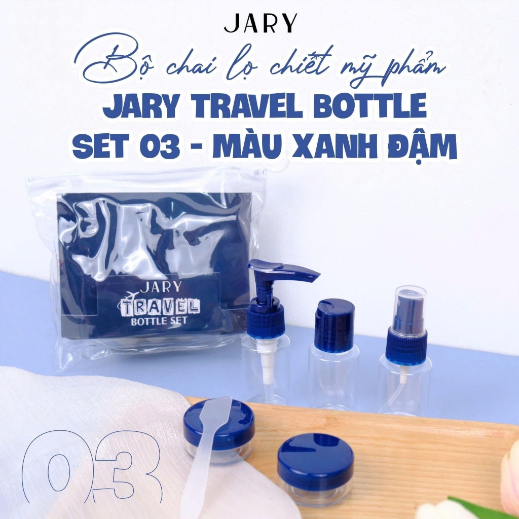 Bộ Chiết Mỹ Phẩm Du Lịch 6 món chai lọ Jary Travel Bottles Set Tiện Lợi