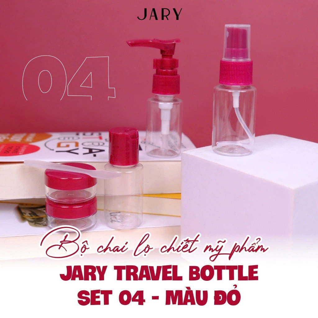 Bộ Chiết Mỹ Phẩm Du Lịch 6 món chai lọ Jary Travel Bottles Set Tiện Lợi