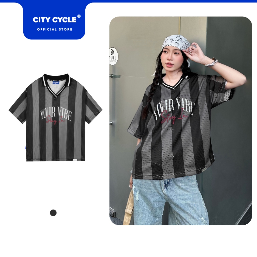 [CHỈ CÒN ĐEN] Áo thun polo có cổ boxy phông nam nữ trẻ trung Local Brand Chính Hãng City Cycle Áo Polo Vibe Stripe