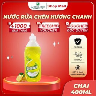 Nước Rửa Chén Greenex 400g Hương Chanh – Sạch Dầu Mỡ Hiệu Quả, Dịu Nhẹ Da Tay