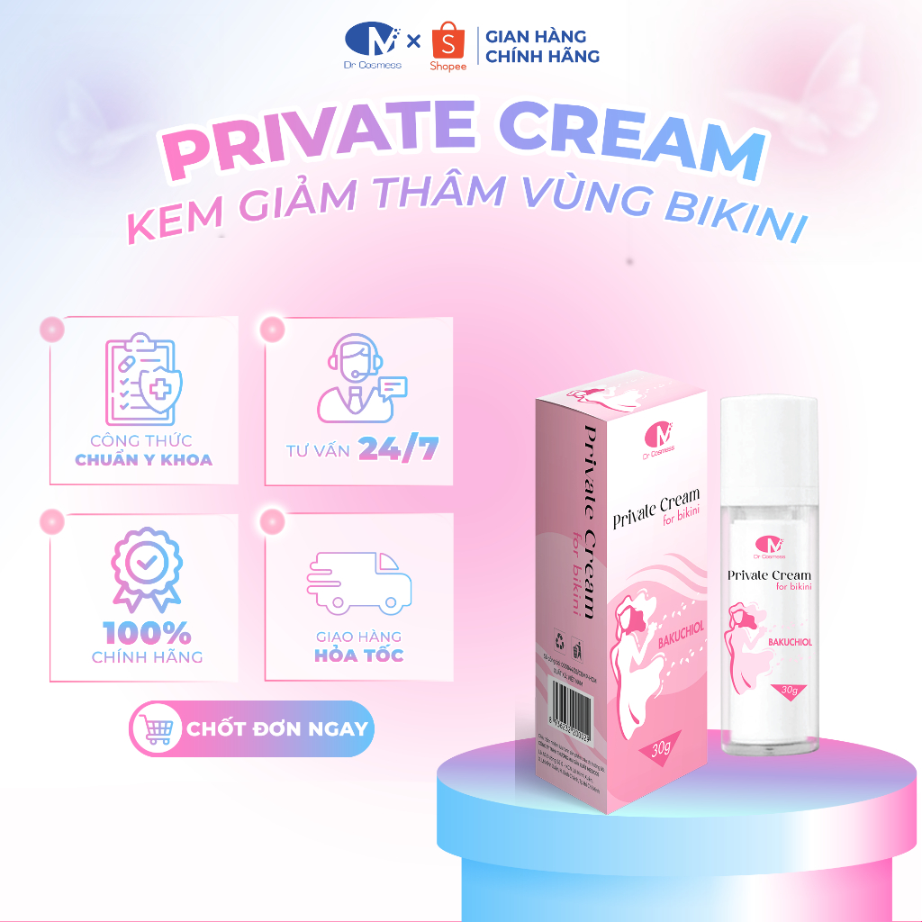 Kem Dưỡng Hồng Vùng Kín, Giảm Thâm, Làm Hồng Tự Nhiên Hiệu Quả 30g Dr Cosmess
