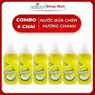 Combo 6 Chai Nước Rửa Chén Greenex 400g Hương Chanh – Sạch Dầu Mỡ Hiệu Quả, Dịu Nhẹ Da Tay