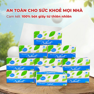 Khăn giấy rút SIlkwell 250 tờ Thùng 9 gói Hàng chính hãng, giấy ăn 2 lớp siêu dày dặn, mềm mịn