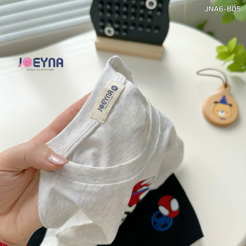 Bộ cotton hoạ tiết siêu nhân bé trai, bộ thun cotton mềm mát cho bé