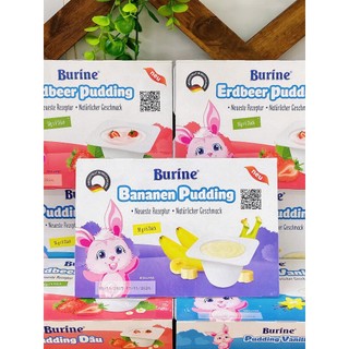 Pudding Burine Cho Bé Ăn Dặm Từ 6 Tháng - Vị Vani/Chuối Bổ Sung Năng Lượng (Vỉ 6 hũ x 50g)