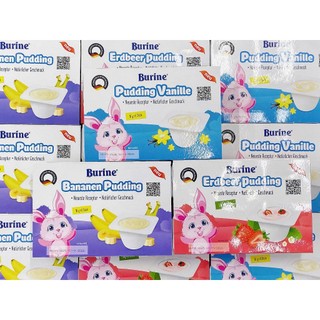 Pudding Burine Cho Bé Ăn Dặm Từ 6 Tháng - Vị Vani/Chuối Bổ Sung Năng Lượng (Vỉ 6 hũ x 50g)