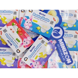 Pudding Burine Cho Bé Ăn Dặm Từ 6 Tháng - Vị Vani/Chuối Bổ Sung Năng Lượng (Vỉ 6 hũ x 50g)