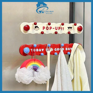 Thanh 7 Móc Treo Pop Up Đa Năng Hút Chân Không – Móc Dán Tường Không Khoan, Treo Khăn, Quần Áo