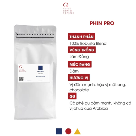 Cà phê nguyên chất rang mộc pha phin Phin Pro 100% Robusta Lâm Đồng đậm mạnh