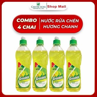 Combo 4 Chai Nước Rửa Chén Greenex 750ml Hương Chanh – Đánh Bay Dầu Mỡ Hiệu Quả