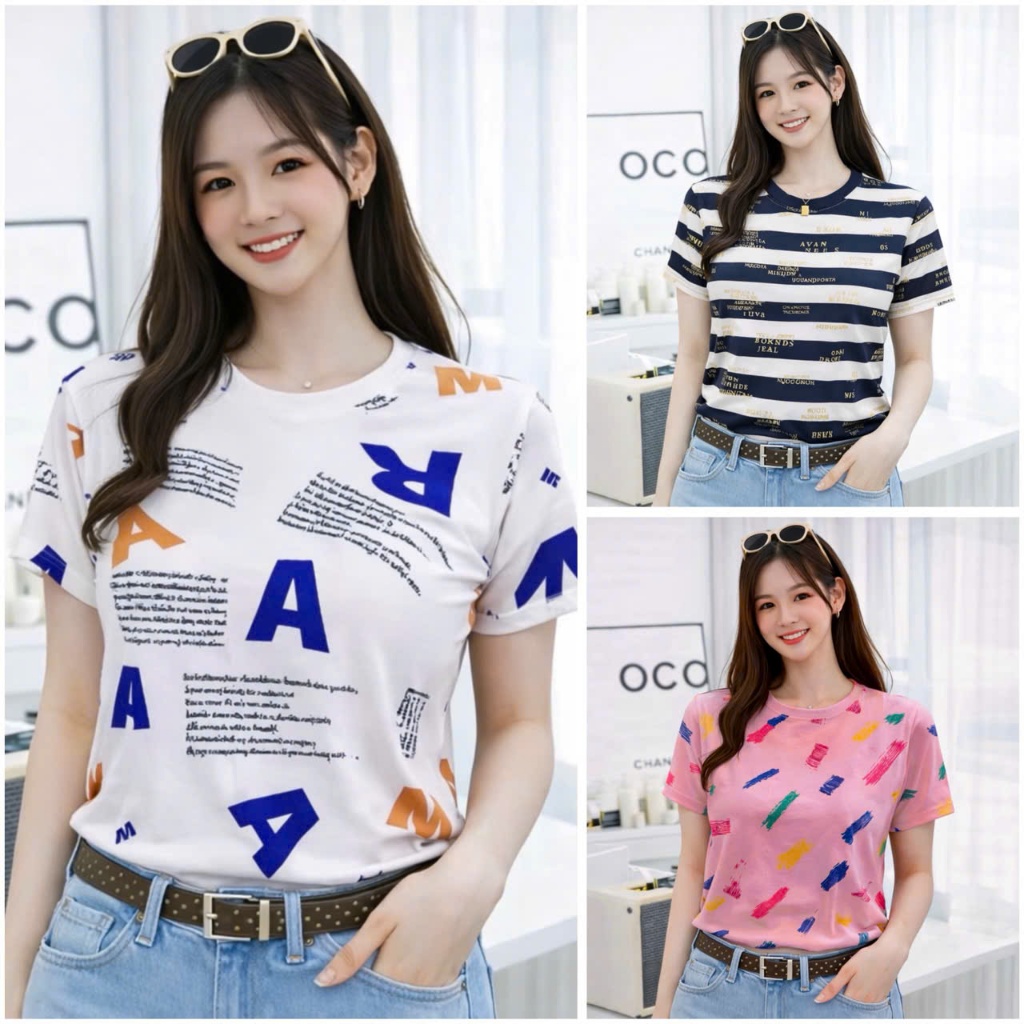 [combo 2] Áo phông nữ cộc tay quốc dân, chất gân tăm tàu cao cấp thoáng mát,co giãn 4 chiều thoáng mát