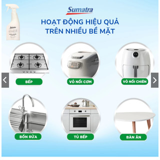 Nước lau bếp Sumatra hương chanh sả 500ml lau đa năng đánh bay dầu mỡ giúp bề mặt bếp luôn sáng bóng