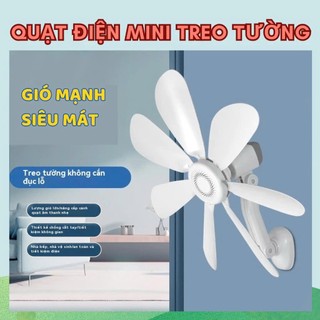 COMBO 2 Quạt Treo Tường Nhà Bếp Nhà Vệ Sinh, Quạt Điện Mini 8 Cánh Siêu Mát Cho Phòng Tắm - Xoay 360 Độ