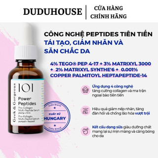 Tinh Chất Geek & Gorgeous Power Peptides Tăng Sinh Collagen, Giảm Nếp Nhăn, Phục Hồi 30ml Duduhouse