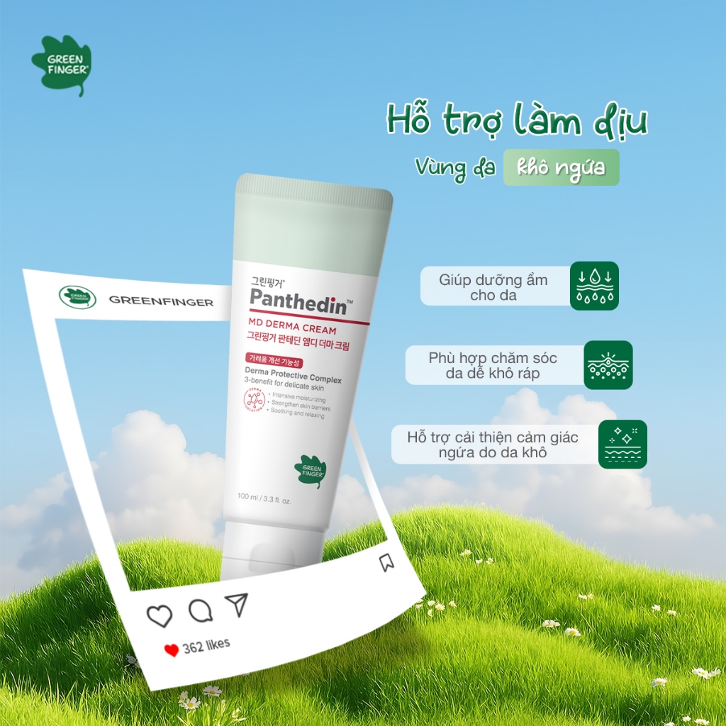 Kem Derma GreenFinger Panthedin 100ml Dịu Nhẹ, Bảo Vệ Làn Da Bé Yêu