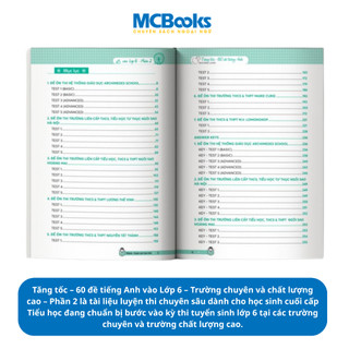 Sách - Combo Tăng Tốc – 60 Đề Tiếng Anh Vào Lớp 6 – Trường Chuyên Và Chất Lượng Cao MCbooks
