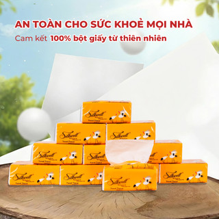 Thùng 30 gói Giấy rút Silkwell Sếu 100 tờ 3 lớp hàng cao cấp siêu mềm mịn không tẩy trắng chính hãng