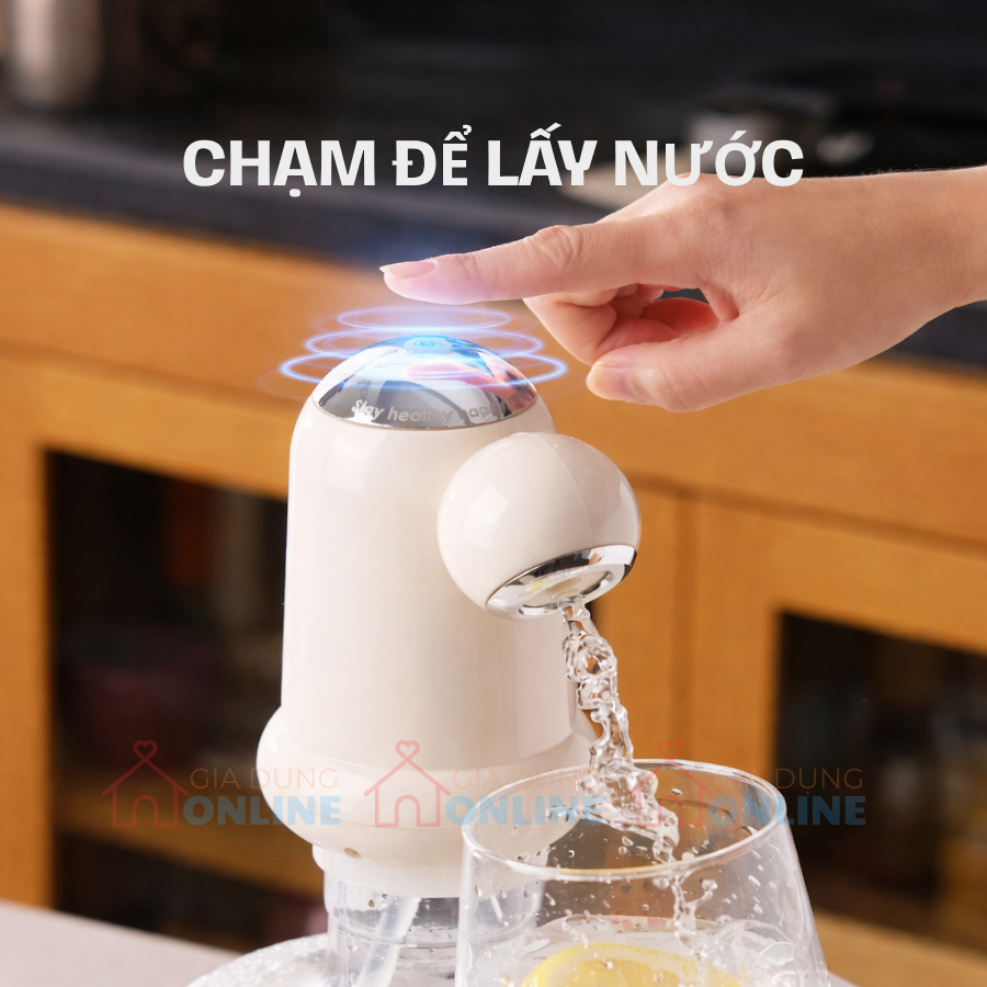 Máy rót nước tự động gắn chai bình, 3 chế độ rót cảm ứng, dùng pin sạc
