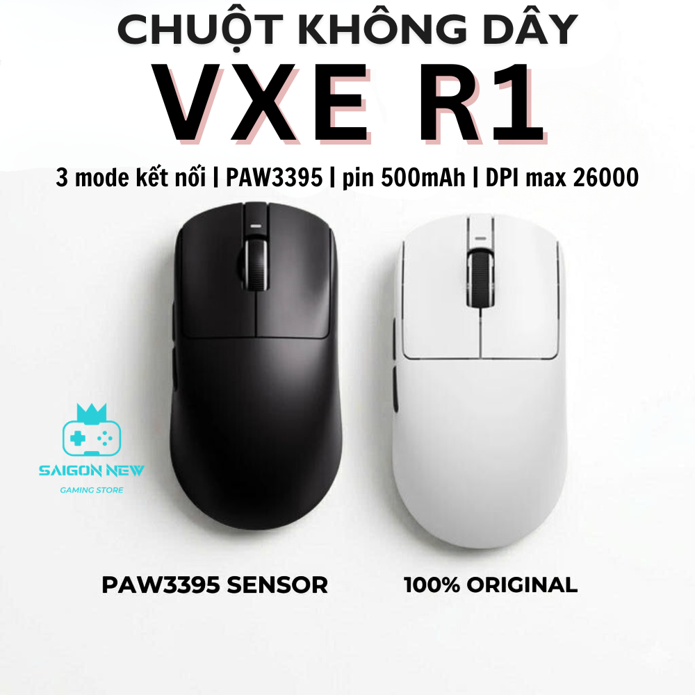 Chuột không dây VGN VXE R1 – R1 SE plus – R1 S – Chuột gaming dùng cho PC, laptop, Chuột máy tính – DPI Max 26000
