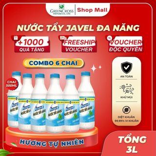 Combo 6 Chai Nước Tẩy Đa Năng ZonRox Javel 500ml – Tẩy Trắng Vết Bẩn Hiệu Quả