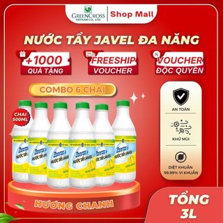 Combo 6 Chai Nước Tẩy Đa Năng ZonRox Javel 500ml – Tẩy Trắng Vết Bẩn Hiệu Quả