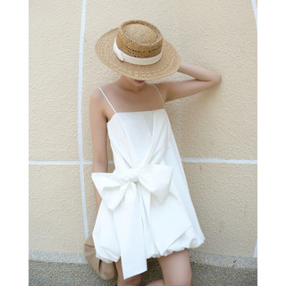 WHITE BY NHI - Đầm bí babydoll hai dây thắt nơ - POPPI DRESS