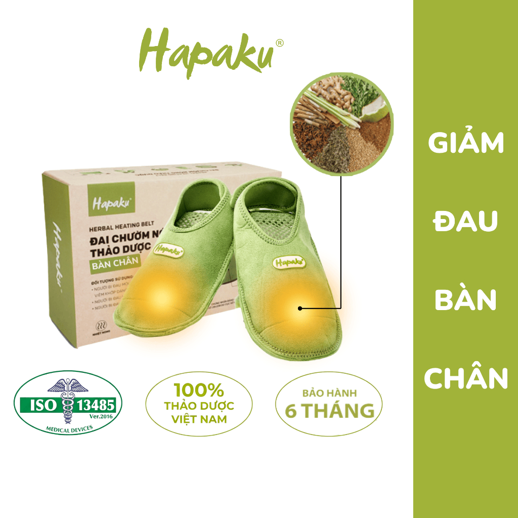 Đai Chườm Nóng Thảo Dược Bàn Chân Hapaku, Giữ Ấm Chân Giảm Nhức Mỏi Tê Bì Bàn Chân Lưu Thông Khí Huyết Máy Massage Chân