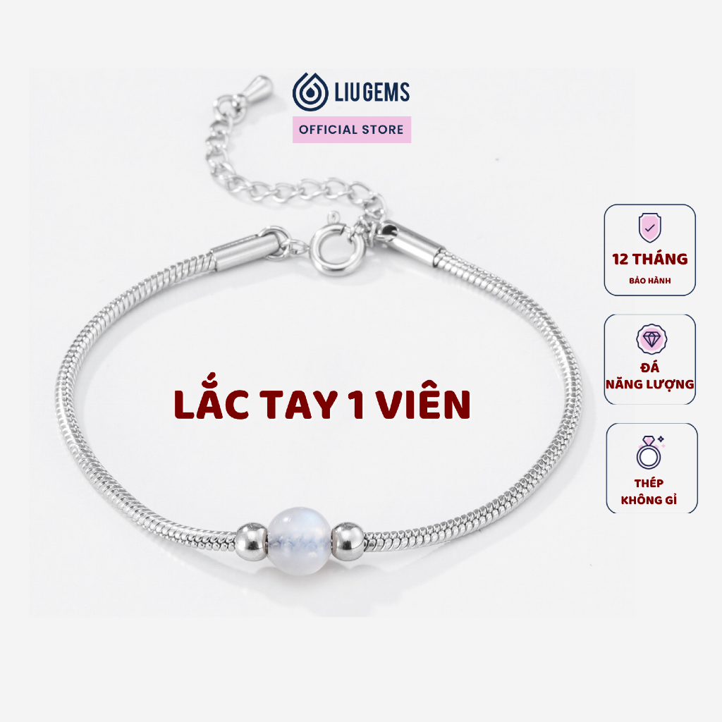 Vòng Tay 1 Hạt Thép Không Gỉ Cao Cấp Liugems Mix Charm Bi Size Nhỏ Tinh Tế VT10, Thu Hút Năng Lượng May Mắn VT10