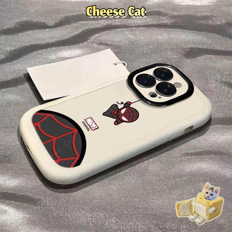 Marve Ốp điện thoại iPhone Spider người nhện đen cho iPhone 11 12 13 14 15 16 17 Pro Max/Plus/Air Xs Max XR 7P