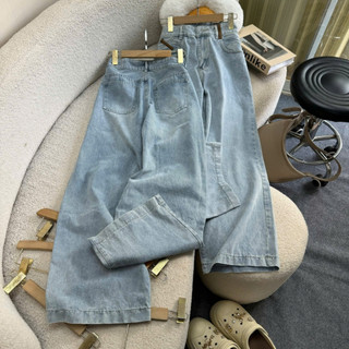 Quần Jean Bigsize Nữ Màu Xanh Wash Sáng Cá Tính Lưng Cao Tôn Dáng Cho Chubby Q568