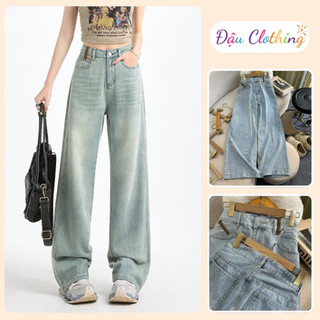 Quần Jean Bigsize Nữ Màu Xanh Wash Sáng Cá Tính Lưng Cao Tôn Dáng Cho Chubby Q568