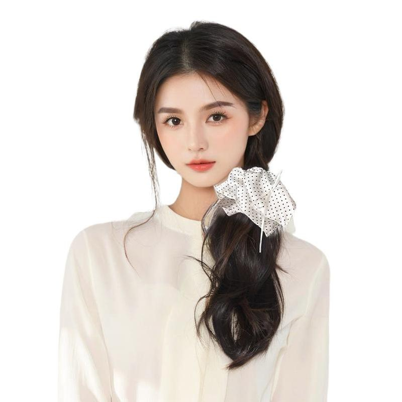 Tóc Giả Đuôi Ngựa Xoăn Nhẹ 45cm MYA Kẹp Cua Kèm Khăn Vuông, Uốn Xoăn Hàn Quốc