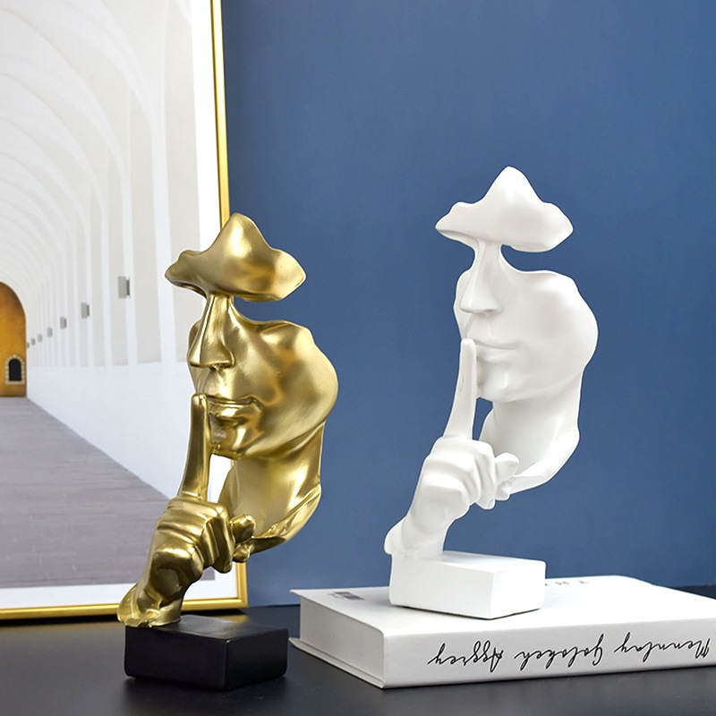 Tượng im lặng là vàng để bàn decor nhà cửa